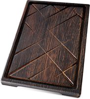 Tabla de Madera para Carne TESLYAR, Color Marrón Oscuro, Tabla de Servir de Roble Macizo, Plato para Barbacoa, Placa de Corte Gruesa, Duradera, Ecológica, Lista para Regalo