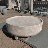 Table basse ronde moderne en marbre beige naturel, personnalisable en usine, pour salon