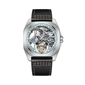 Montre squelette tourbillon de luxe pour homme, verre saphir, acier 316L, aiguilles lumineuses, étanche, mécanique - Product Image 2