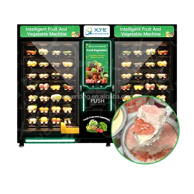 Smart 32 Inch Touch Screen Fresh Food & Beverage Vending Machine with SDK Multi-Payment Unmanned Refrigeration & Freezer