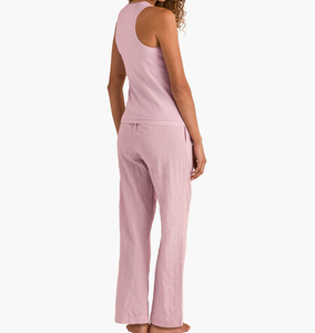 Vêtements de nuit européens et américains pour femmes, pyjamas d'été, nouveau style, ensemble de couleur unie, gilet sans manches, <span class=keywords><strong>pantalon</strong></span> ample, ensemble deux pièces pour femmes - Product Image 4