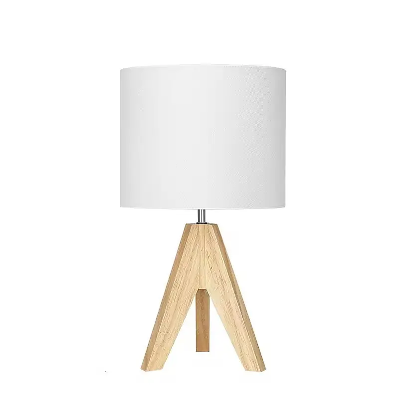 Design minimalista decorazione per la casa lampada da salotto camera da letto fatta a mano in legno naturale Rattan lampade da tavolo a Led