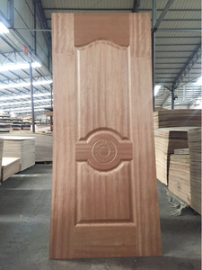 Piel de puerta de venta directa de fábrica Interior de buena calidad más barata MDF/HDF chapa de madera roble Sapelli Piel de puerta de Color teca madera contrachapada - Product Image 3