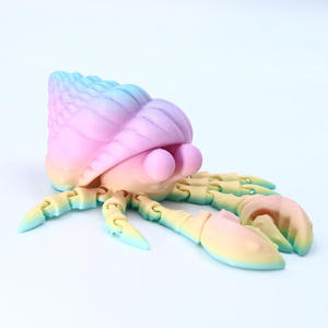 Crabe ermite mignon à gros yeux imprimé en 3D avec articulations mobiles, un jouet animal adapté aux enfants et une décoration de cadeau d'anniversaire. - Product Image 5