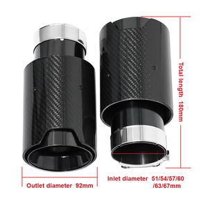 Silenciador trasero negro brillante de fibra de carbono M Performance, punta de escape, sistema de escape de tubo de escape para <span class=keywords><strong>BMW</strong></span> Serie M Universal - Product Image 3