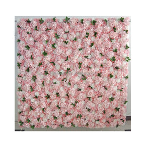 Fondo de flores artificiales para decoración de pared, tela de flores de color rosa y peonía, para venta al por mayor - Product Image 2