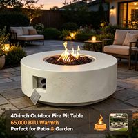 Table de jardin de 40 pouces, style GRC CFRC, foyer extérieur portable au propane ou au gaz naturel, 65000 BTU, pour patio et jardin