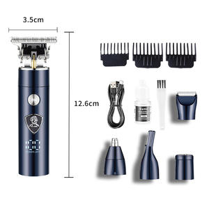 Tondeuse à cheveux électrique Komei cinq en un avec écran LCD pour usage domestique et pour animaux de compagnie, étanche IPX7, alimentée par batterie, chargement USB - Product Image 3