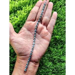 Pulsera de Apatita Azul en Plata 925 con Baño de Rodio - Un Cuento Luminoso de Armonía Interior - Product Image 1