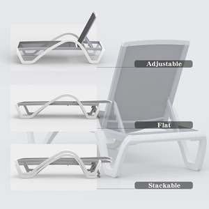 Chaise longue en aluminium au design moderne Lit KD Chaise longue durable pour patio Piscine Jardin Plage Rotin Hôtel de loisirs Utilisation en extérieur
