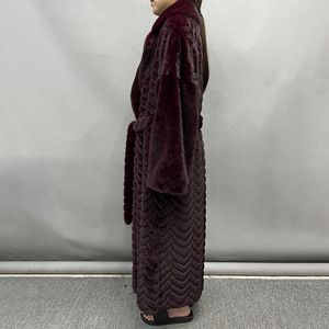 Abrigo Largo <span class=keywords><strong>de</strong></span> <span class=keywords><strong>Piel</strong></span> Sintética <span class=keywords><strong>de</strong></span> Lujo con Cinturón, Cuello Grande, Cálido <span class=keywords><strong>para</strong></span> Invierno, Abrigo <span class=keywords><strong>de</strong></span> <span class=keywords><strong>Piel</strong></span> Sintética Extra Grande <span class=keywords><strong>para</strong></span> Mujer - Product Image 2
