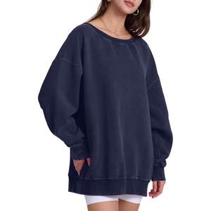 2025 femmes Vintage lavage à l'acide à capuche polaire hors épaule à capuche poids lourd survêtement ensemble femmes Vintage acide à capuche survêtement ensemble - Product Image 3