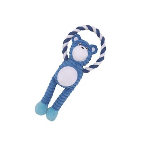 Giocattoli per Cani Interattivi: Orso Blu, Maialino Rosa, Scimmia Marrone, Peluche Sonoro con Corda da Tirare - Product Image 5
