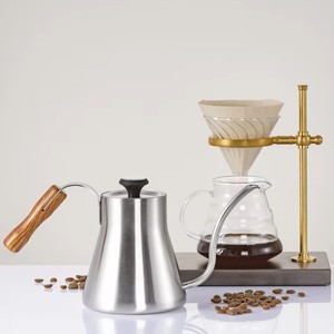 Stainless Steel 1.0L Pour Over Coffee <strong>Kettle</strong> and Tea <strong>Kettle</strong> <strong>with</strong> Thermometer/34OZ Drip <strong>Kettle</strong> <strong>With</strong> Rose <strong>Wood</strong> <strong>Handle</strong> - Product Image 2