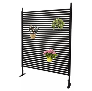 Metal Privacy <strong>Screen</strong>, <strong>Free</strong> <strong>Standing</strong> Privacy <strong>Screen</strong> with Stable Heavy Base Spliced Decoration Fence <strong>for</strong> Patio, Balcony - Product Image 1