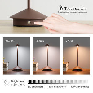 コードレステーブルランプ電池式LEDデスクランプポータブルタッチ調光可能テーブルナイトライトダイニングホーム用 - Product Image 6