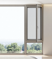 Fenêtre à battant insonorisée et étanche pour balcon et villa, avec moustiquaire, en verre isolant et accessoires de quincaillerie