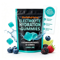 Bonbons gélifiés électrolytiques personnalisés avec logo privé, 8 vitamines et nutriments, saveur citron-lime, pour la récupération sportive