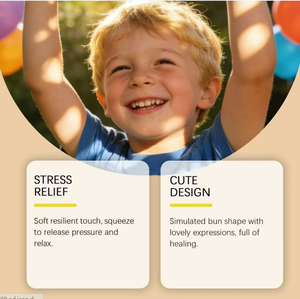 <b>Glitter</b> Dumpling Stress Balls Fidget Sensory Toy Squeeze Dough Ball Stress Relief Hand Toy Bun with Food Steamer Stretchy Toys - Product Image 6