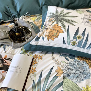 100% cotton tấm ga trải giường thiết lập tùy chỉnh in thiết kế bộ đồ giường cotton bộ - Product Image 1