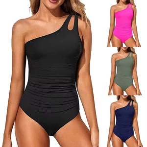 Nouvelle collection 2025 – Maillot de bain bikini grande taille imprimé taille haute deux pièces couleur unie, style européen et américain - Product Image 1