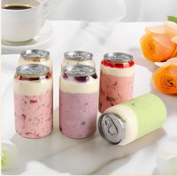 Nouveau Design Bocal en PET pour Gâteaux, Bocaux en Plastique Transparent Personnalisés Jetables pour Lait, Thé, Jus, Gâteau, Smoothies, Bocaux en PET avec Couvercles Entièrement Ouvrables