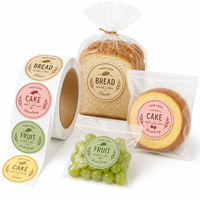 Autocollant en vinyle adhésif transparent personnalisé pour emballage de boîte à gâteau de forme ronde