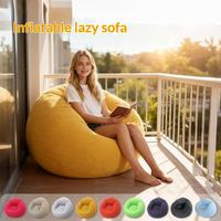 Fauteuil pouf rond surdimensionné en peluche douce, canapé paresseux confortable avec housse amovible à fermeture éclair