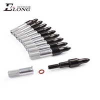 Pointes et inserts de flèches à visser Elong Outdoor 100 grains avec joint torique pour flèches en carbone de 6,2 mm, accessoires de tir à l'arc