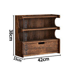 Support pour tasses à thé en bois massif de style chinois, étagère de présentation sur table, 42x15x38 Cm, pour rangement dans le salon - Product Image 3