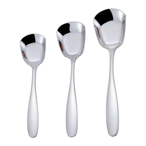 Cuillère à soupe classique en acier inoxydable 304 écologique, à tête carrée, à large ouverture, à fond plat, grande capacité, très vendue - Product Image 1