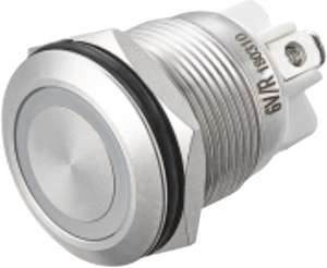 HBAN Mikro Seyahat Anahtarı 19/22mm Paslanmaz Çelik IP65 Su Geçirmez Anlık Basmalı Buton <span class=keywords><strong>12V</strong></span> 1NO LED Halka Işıklı Kontrol İçin - Product Image 3