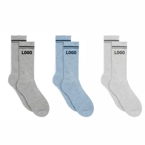 NO MOQ FREE DESIGN YOUR OWN LOGO BAMBOO COTTON CREW MAN ATHLETIC SOCKS CUSTOM LOGO SPORT SOCKS STOCK LOT