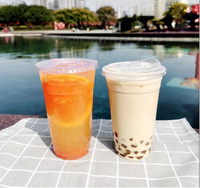 Gobelet en plastique transparent personnalisé avec impression, 12, 14, 16, 18, 20, 24 oz, jetable, autocollant DIY, pour boissons froides, café, jus de fruits, bubble tea