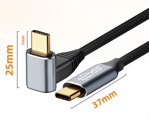 3.2 USB Gen2 10Gbps Thunderbolt cavo a gomito USB C 4K <span class=keywords><strong>Vidio</strong></span> tipo C 5A 100W tipo-C cavo rapido per Macbook Pro USB3.1 Gen2 cavo - Product Image 2