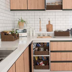 Корзины из ротанга от производителей: 3-ярусная тележка для белья, сетчатая корзина для сушки, плетеная корзина из бамбука синего цвета для фруктов, для кошек, для подружек невесты - Product Image 5