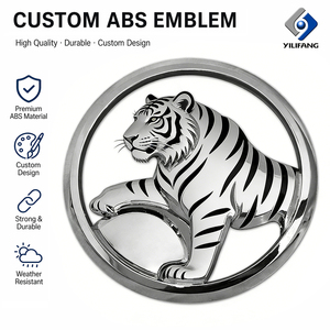Emblème de voiture personnalisé en plastique 3D électroplaqué, logo ABS chromé argenté, emblème automobile pour décalcomanie de <span class=keywords><strong>carrosserie</strong></span>, faible MOQ - Product Image 1