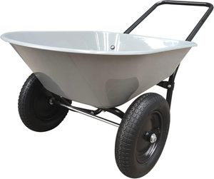 Carro volquete resistente <span class=keywords><strong>Carretilla</strong></span> de <span class=keywords><strong>dos</strong></span> <span class=keywords><strong>ruedas</strong></span> de 5 pies cúbicos con bandeja polivinílica y <span class=keywords><strong>ruedas</strong></span> neumáticas - Product Image 1