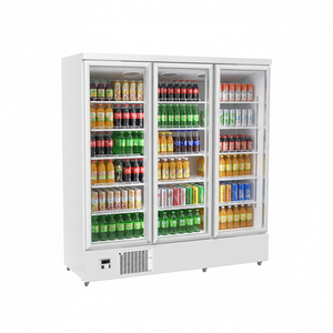 Congélateur commercial vertical à triple porte vitrée, vitrine de présentation d'aliments surgelés, dégivrage automatique, en acier inoxydable - Product Image 5