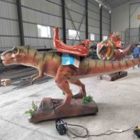 Tour de dinosaure animatronique de divertissement pour enfant tour de Dino à jetons électrique pour parc d'attractions