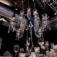 Bougeoirs de luxe K9 en cristal, 9 bras, transparent, de qualité supérieure, chandelier de décoration pour fête, centre de table de mariage, vente en gros
