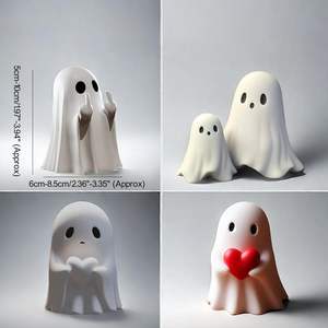 Figura de Resina de Fantasma de Halloween, Diseño Artístico de Animal Pintado a Mano para Decoración del Hogar y Regalos - Product Image 5
