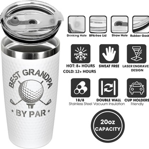 Tazza Termica da Viaggio 20oz con Stampa Mazze da Golf, Doppia Parete in Acciaio Inox, Personalizzabile, Regalo per Golfisti - Product Image 4