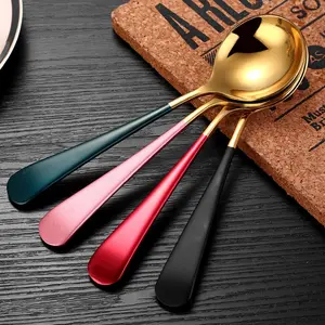 FANGYUAN hot silver honey travel metal table stainless steel 304 salad spoon wholesale