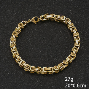 <span class=keywords><strong>Bracelet</strong></span> <span class=keywords><strong>en</strong></span> acier inoxydable plaqué <span class=keywords><strong>or</strong></span> 18 carats, style hip-hop, anti-rouille, chaîne cubaine, <span class=keywords><strong>bracelet</strong></span> fin pour homme, cadeau - Product Image 6