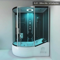 Cabines de douche modernes avec cadre en acier inoxydable, verre trempé rectangulaire poli, pour salles de bain d'hôtels et d'appartements, design droit
