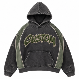 Sudadera con capucha para hombre, sudadera con capucha de lana, sudadera con capucha roja, sudadera con capucha bordada para minoristas estadounidenses con etiqueta privada - Product Image 3