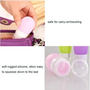 Bouteilles de voyage souples, contenants de voyage approuvés, sans BPA, anti-fuite, bouteilles en silicone de qualité supérieure, accessoires compressibles - Product Image 6