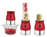 Mixer Blender Harga Pabrik Komersial, dengan Mangkuk Pemotong 2L Botol Juicer Penggiling Daging Pembuat Makanan Bayi 300W Prosesor Makanan