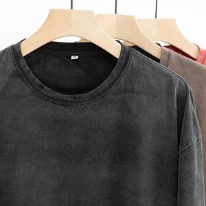 Streetwear décontracté délavé en détresse T-shirt nouveau 100% coton Vintage Tee personnalisé lavage à l'acide t-shirt pour hommes - Product Image 2